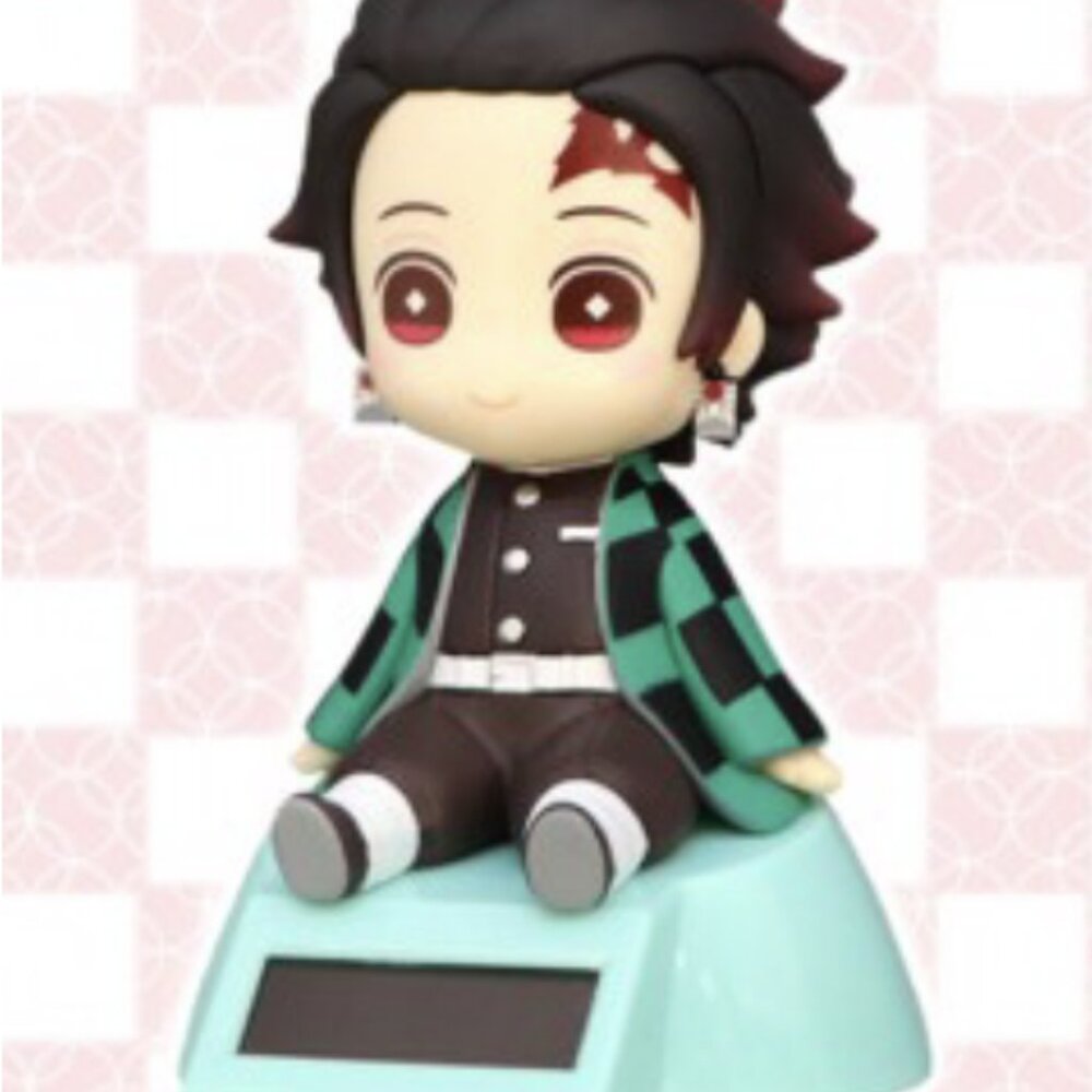 New Demon Slayer Tanjiro Kamado Solar Bobble Head Figure Japan Anime